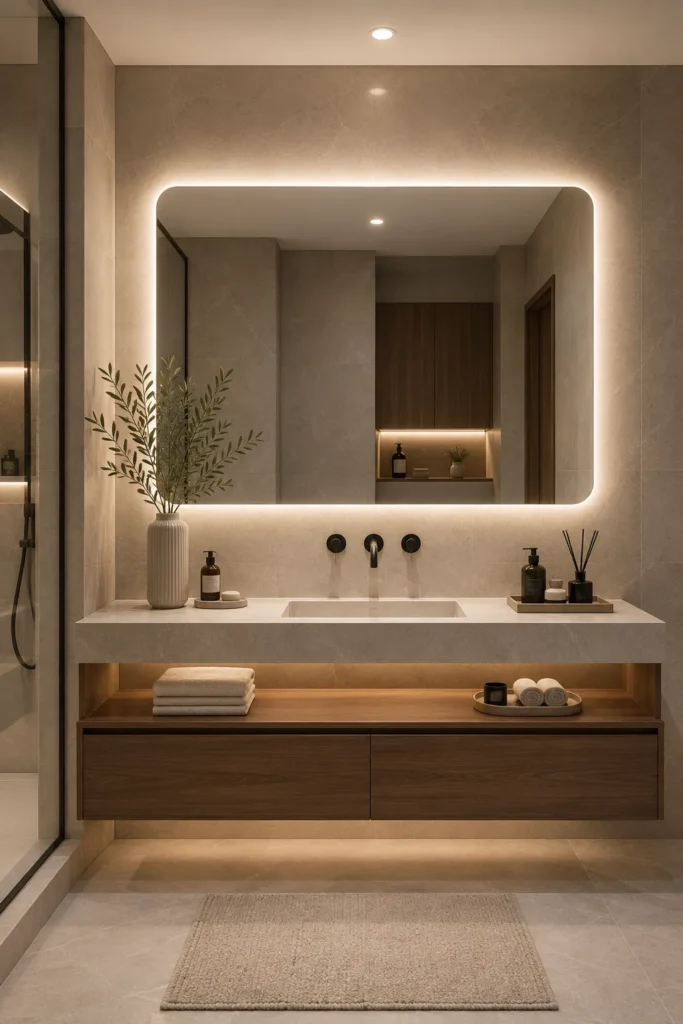 Elegant Backlit Bathroom Mirrors