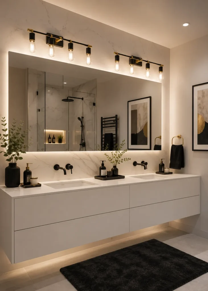 Modern Black and Gold Light Fixtures
