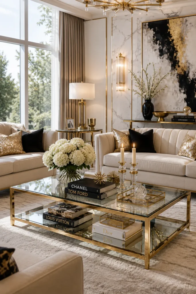 Modern Glam with Glass Furniture