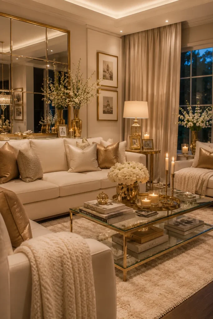 Soft Neutral Glam Living Room