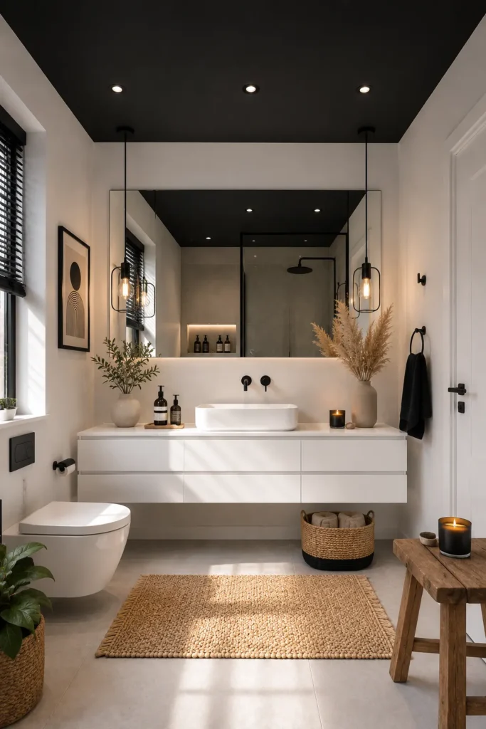 Black Ceiling With White Walls