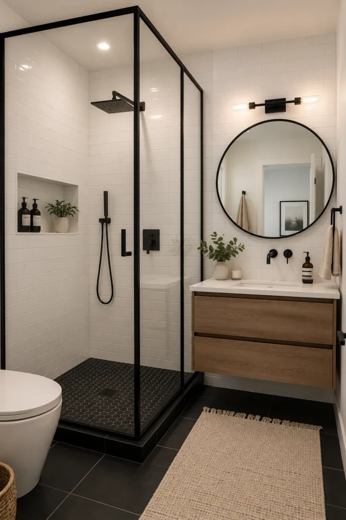 Black Framed Shower Doors