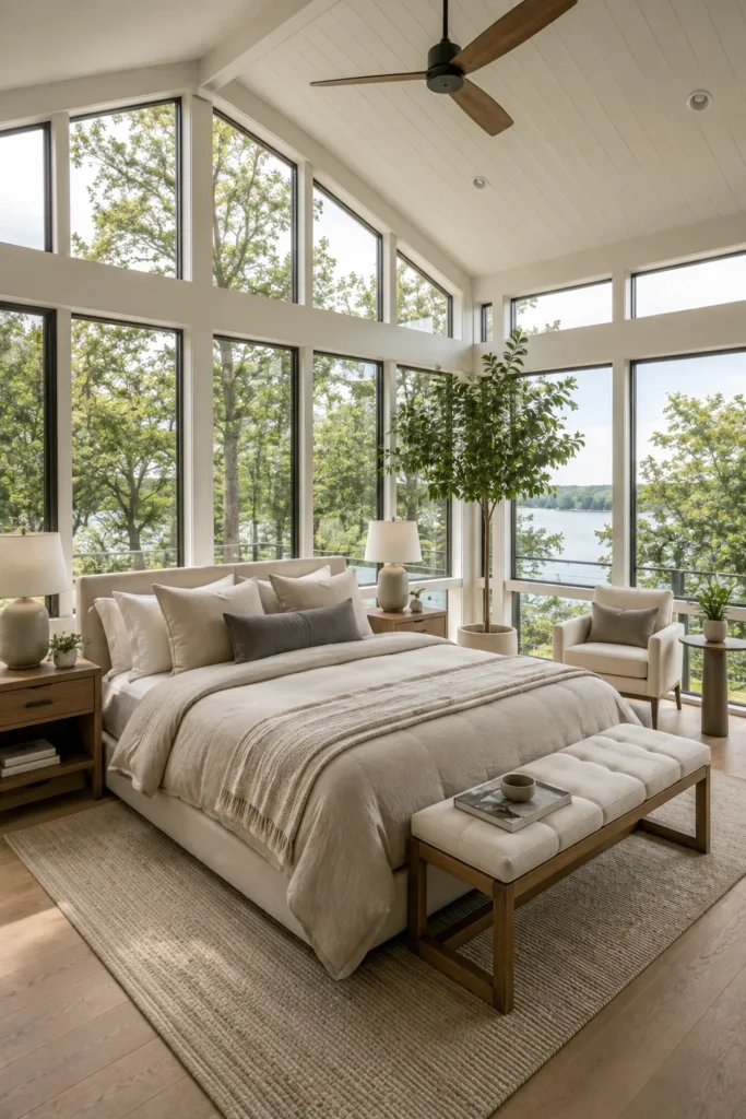 Contemporary Sunroom Bedroom with Clean Lines