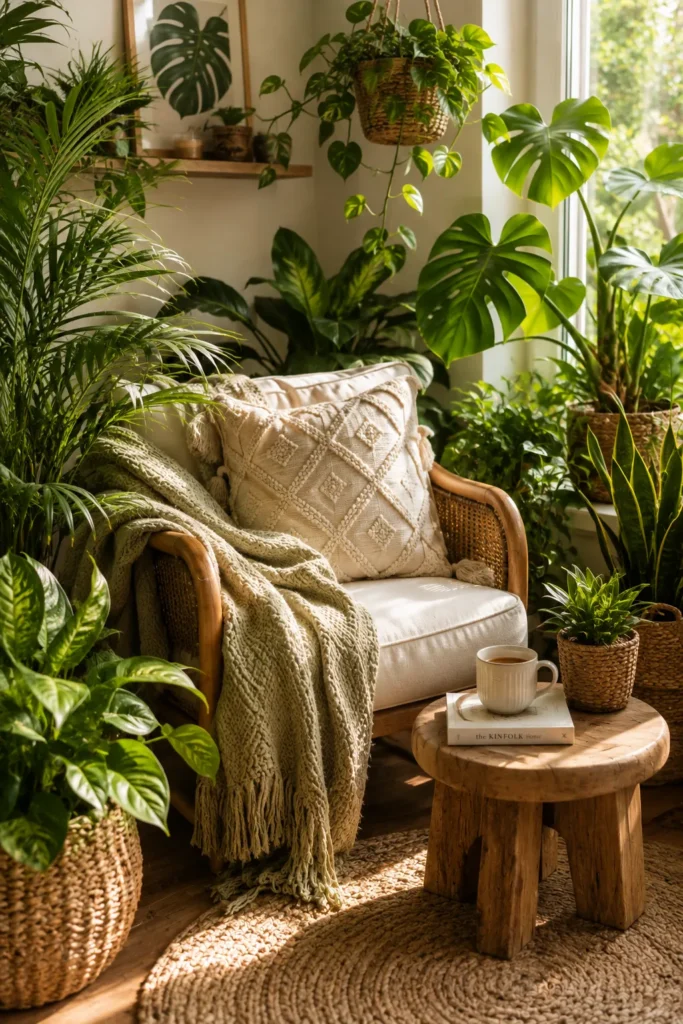 Cozy Corner with Indoor Plants