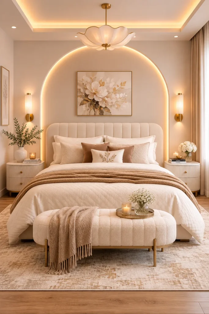Cream Arched Accent Wall