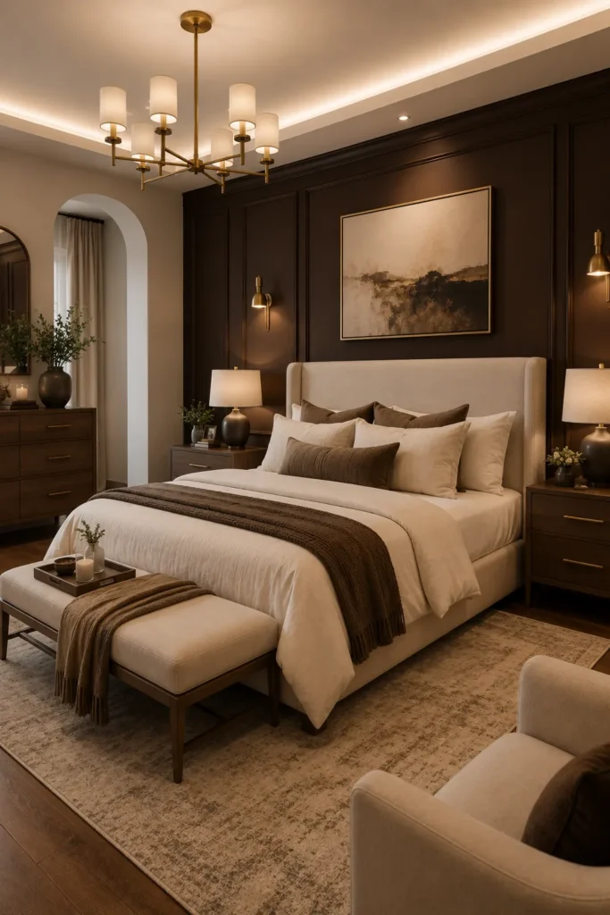 Dark Brown Accent Wall