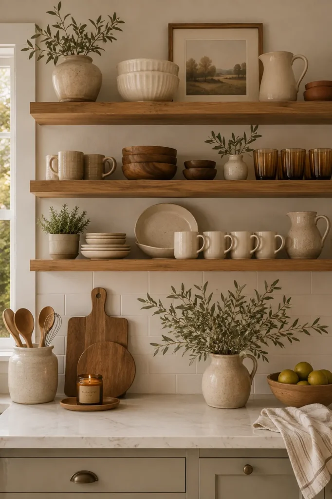 Earthy Kitchen Shelf