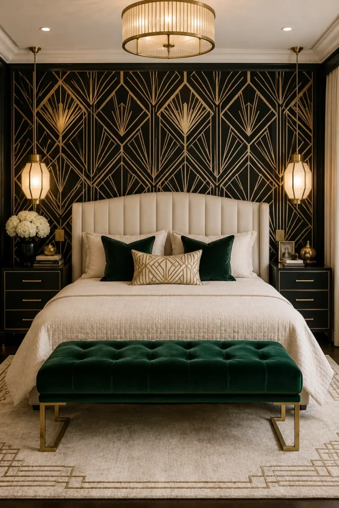 Emerald Velvet Bench
