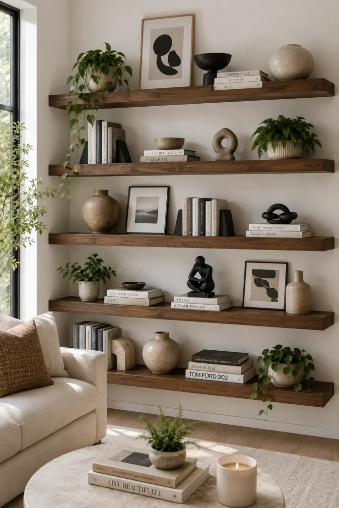 Floating Shelves Styled Like a Designer Home