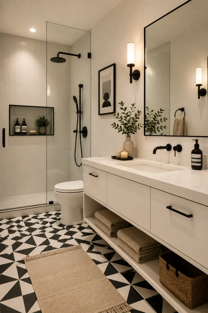Geometric Black and White Tile