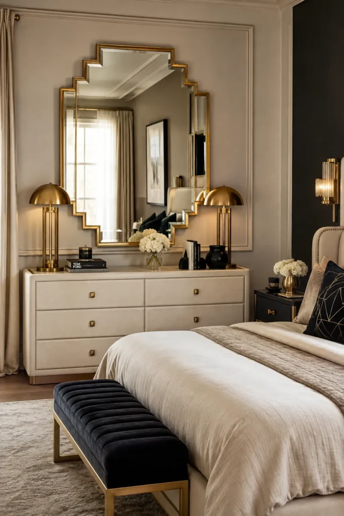 Gold Geometric Mirror