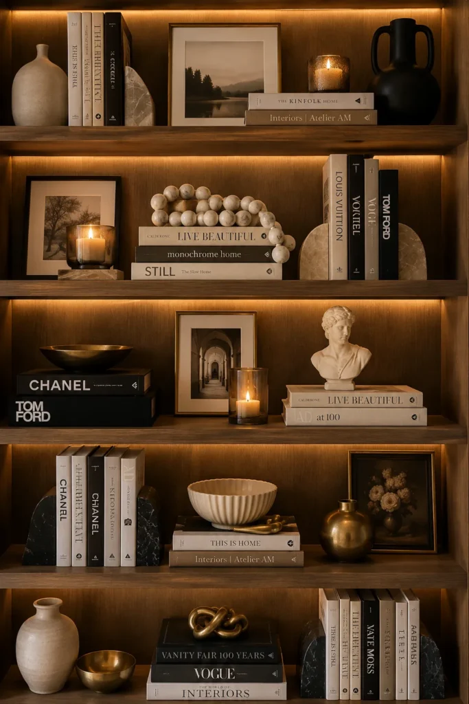 Layered Coffee Table Books for Luxury Appeal