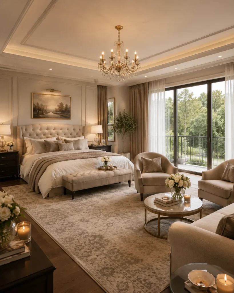 Luxury Bedroom With Sitting Area