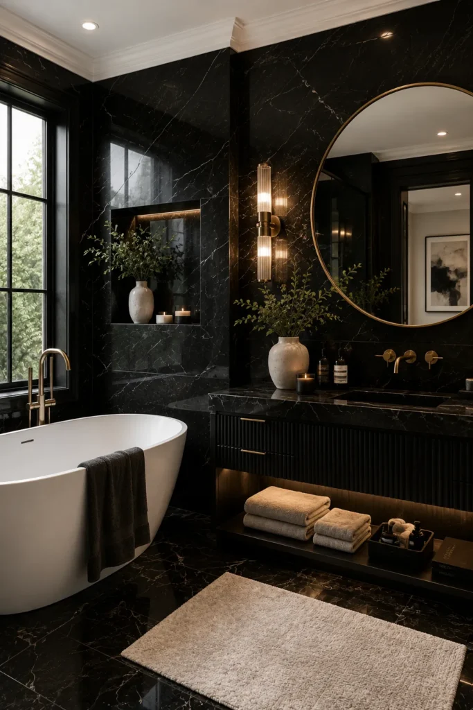 Luxury Black and White Bathroom