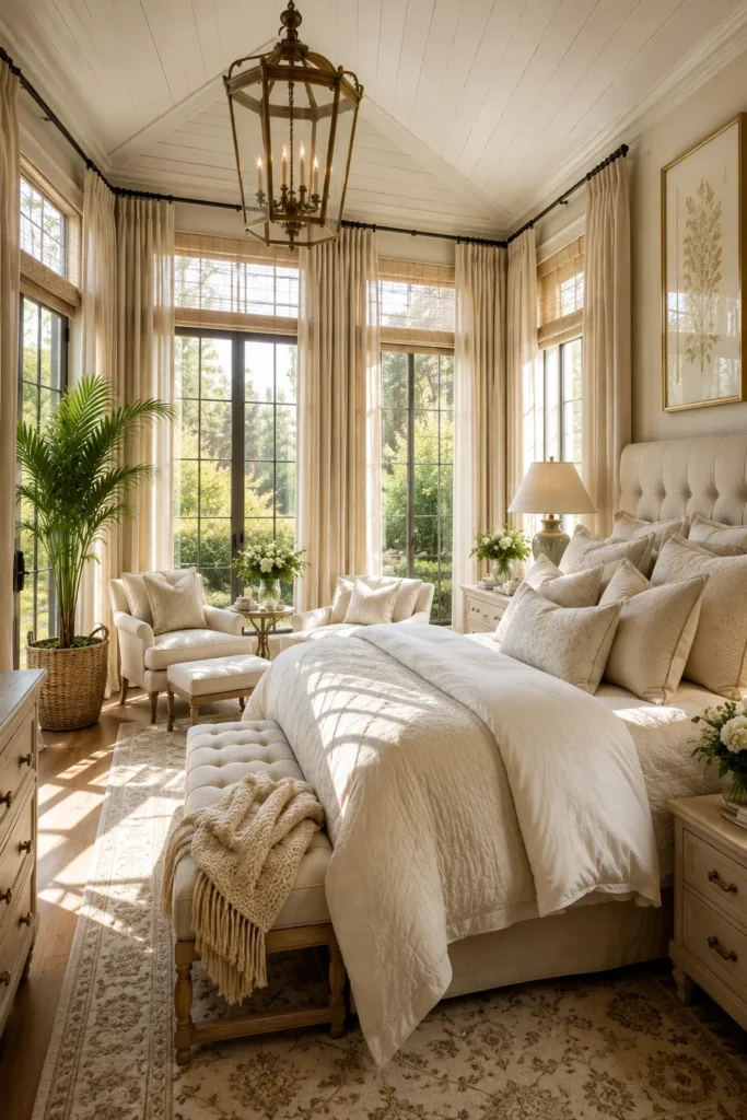 Luxury Sunroom Bedroom with Elegant Curtains