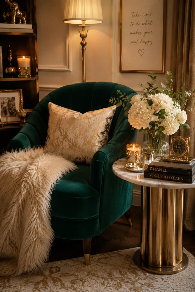 Luxury Velvet Lounge Corner