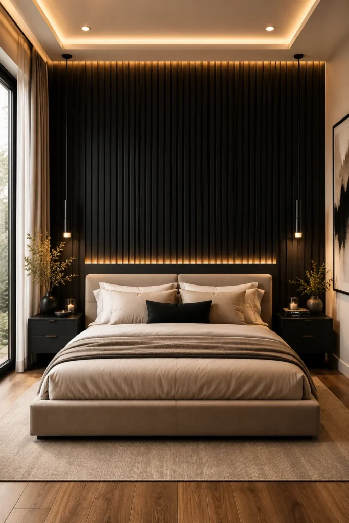 Modern Black Slat Wall