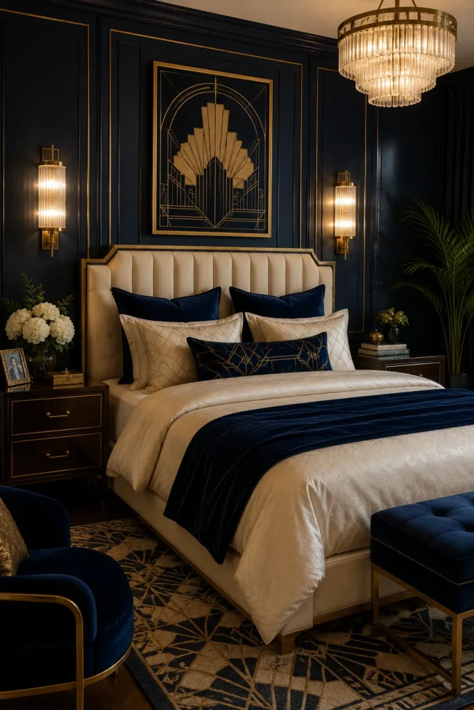  Moody Navy Bedroom