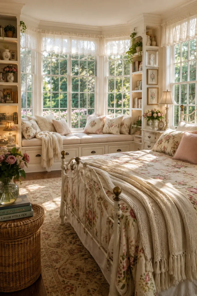 Reading Nook Sunroom Bedroom with Built-In Seating