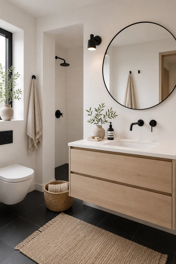 Scandinavian Black and White Bathroom