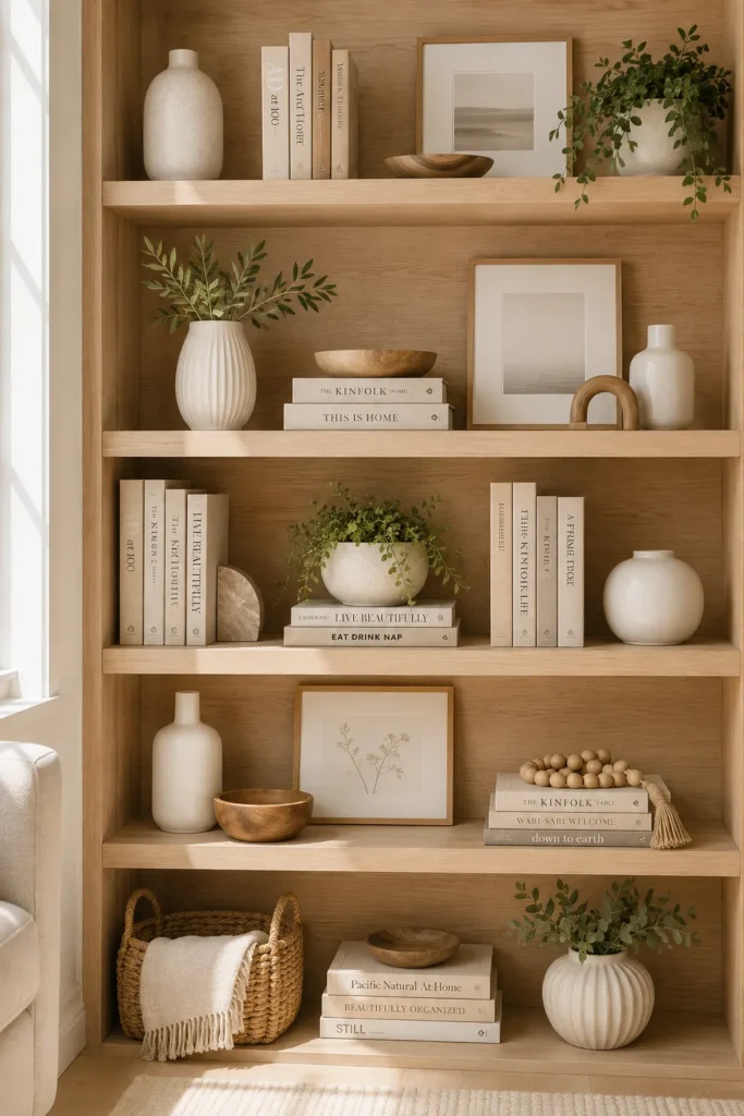 Scandinavian Bookshelf with Simple Decor