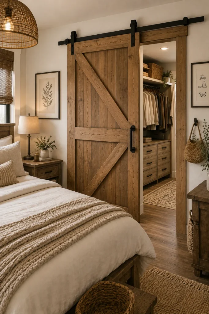 Sliding Barn Door with Black Hardware