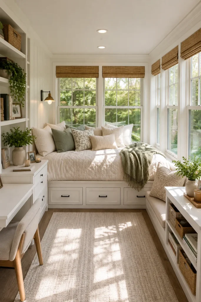  Small Sunroom Bedroom with Smart Storage