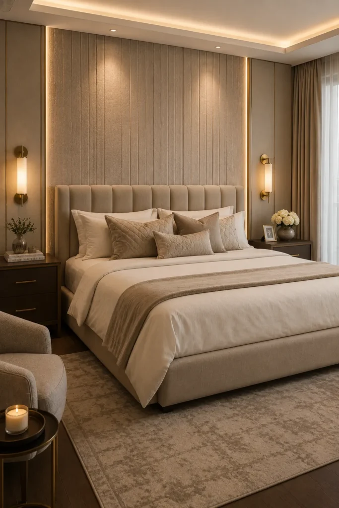 Textured Accent Wall Bedroom