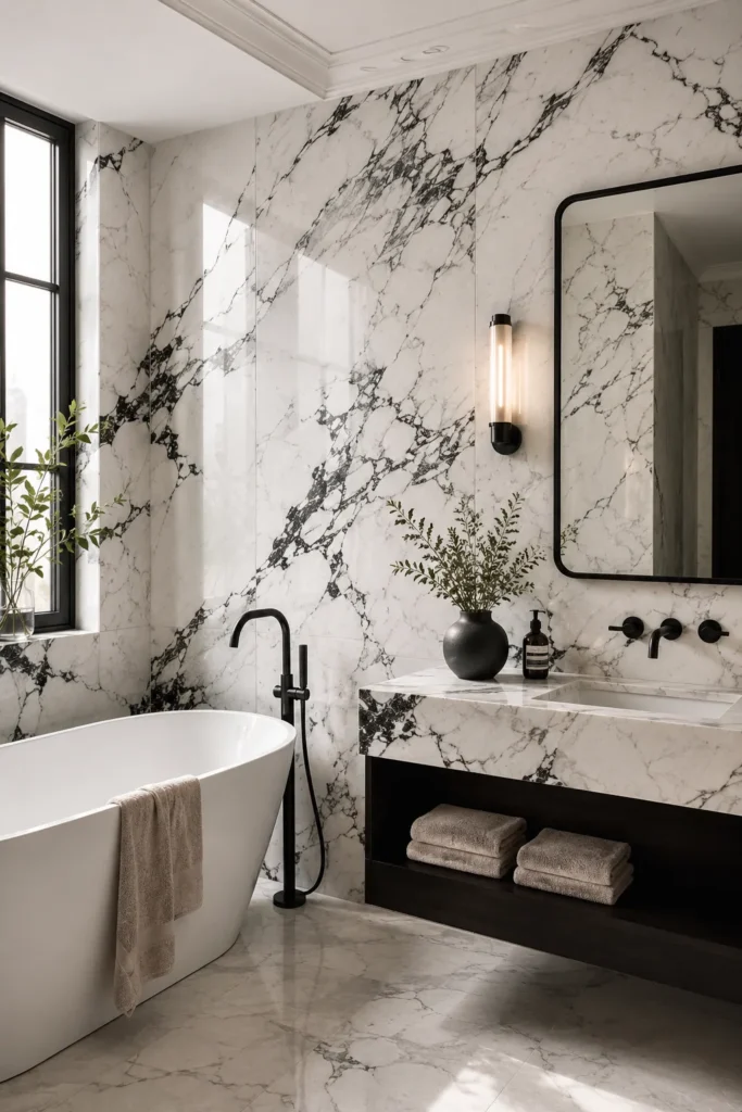 White Marble With Black Veining