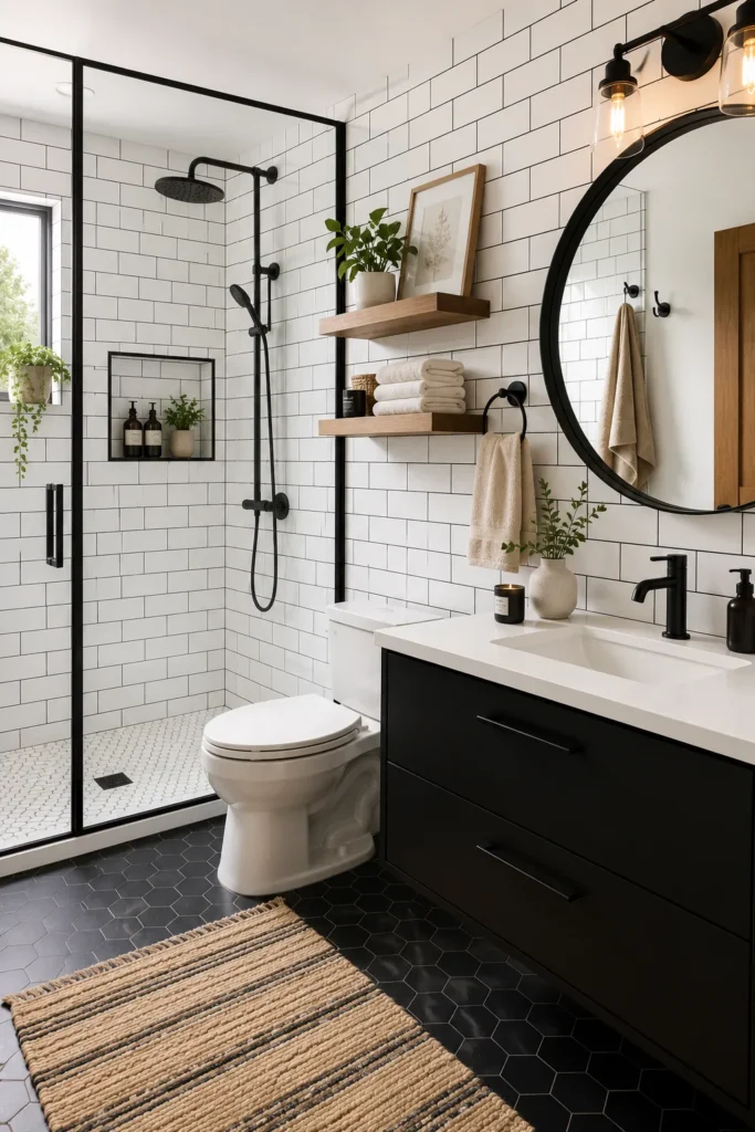 White Subway Tile With Black Grout