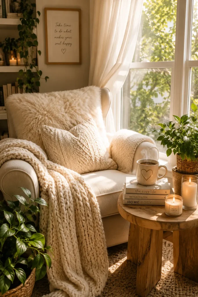 Window Reading Nook with Soft Cushions