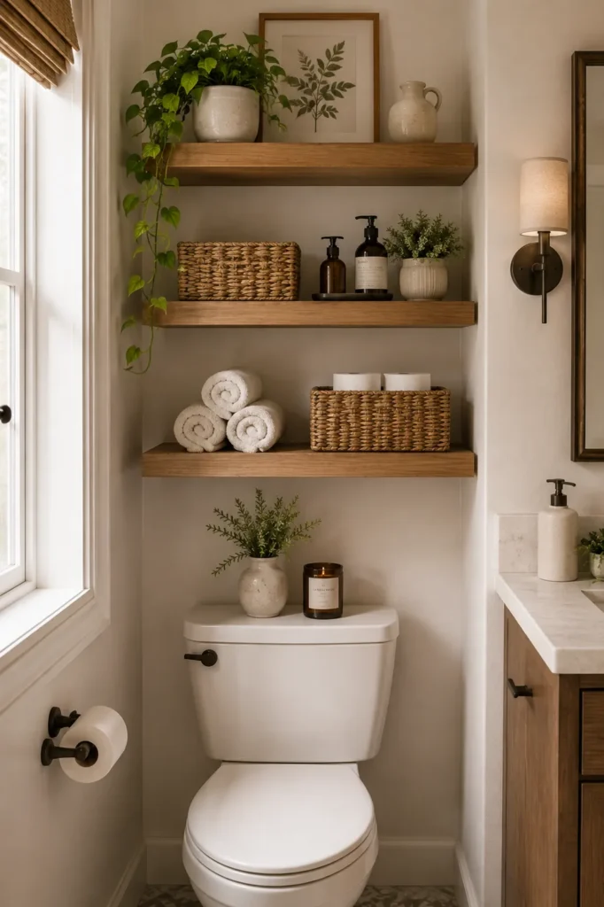 Bathroom Shelves Above the Toilet