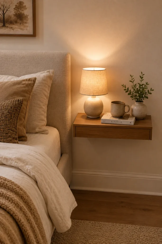 Bedroom Floating Nightstand Shelves