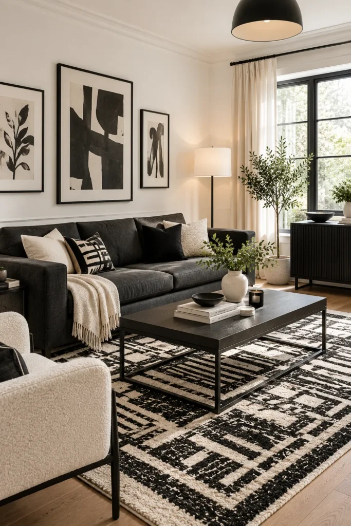 Black and White Rug