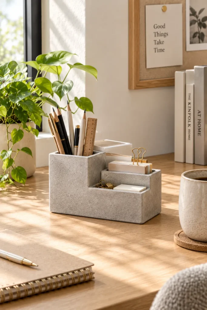 Concrete Desk Organizer