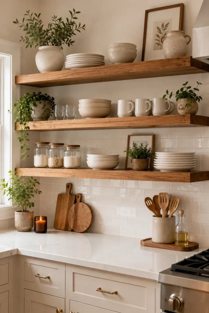 DIY Kitchen Floating Shelves