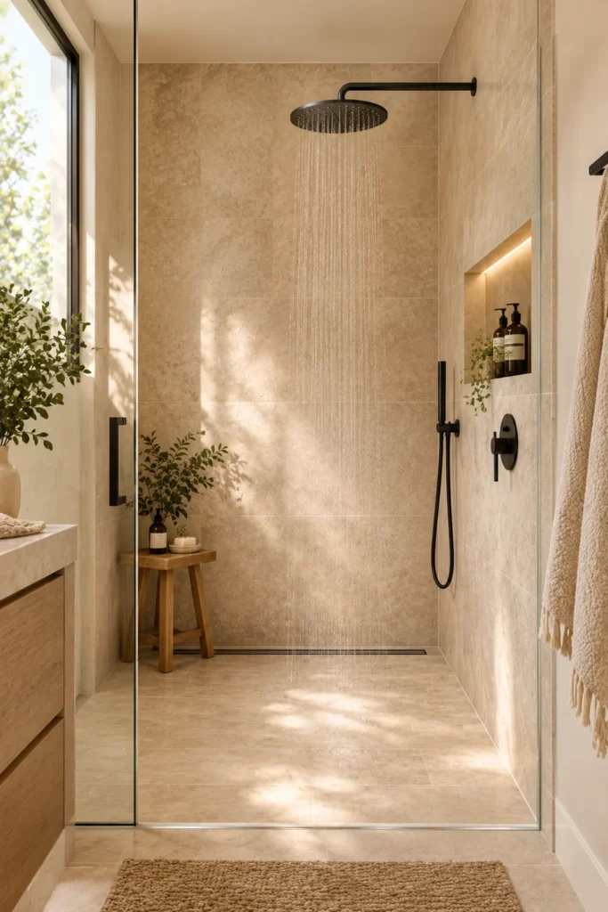 Minimalist Walk-In Shower