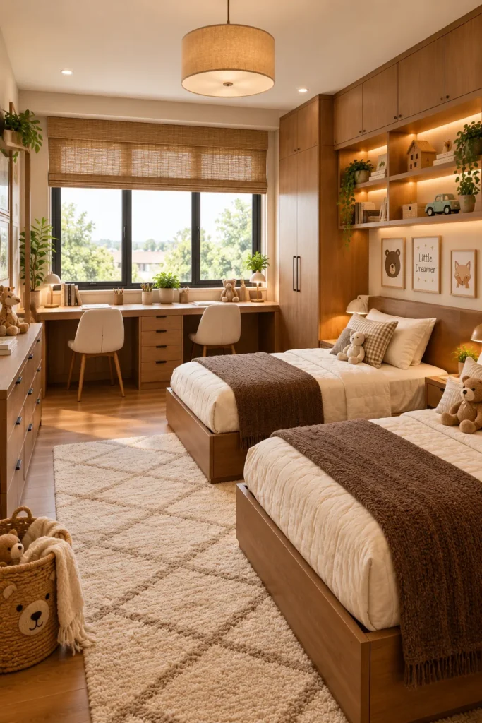 Modern Bedroom With Window Desk