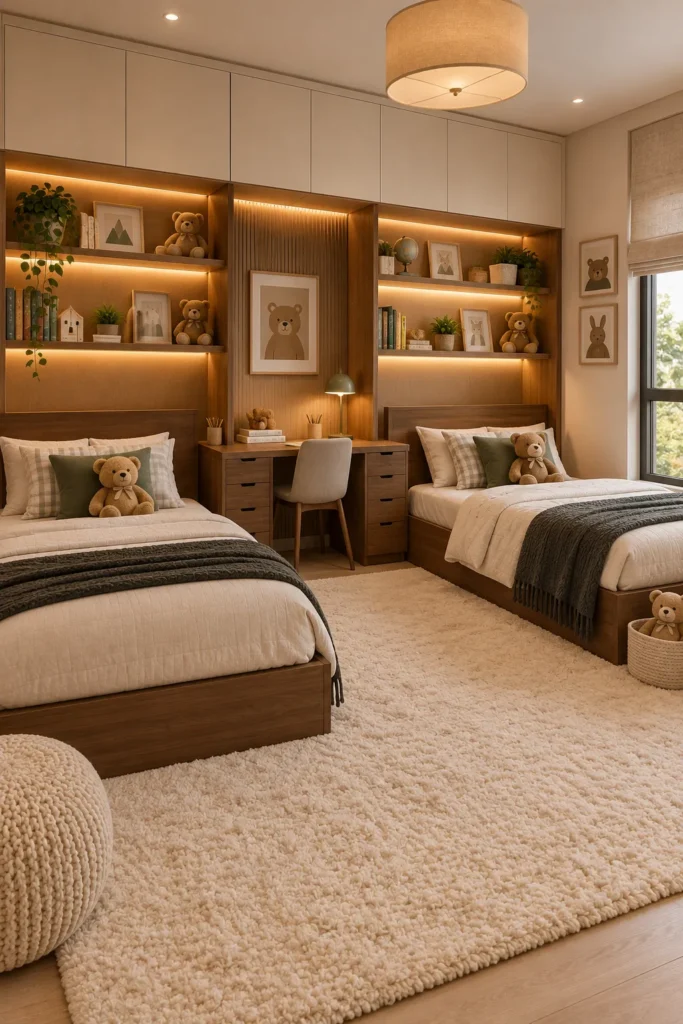 Modern Kids Bedroom With Cozy Rug