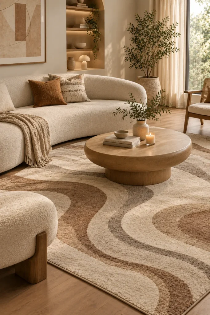 Organic Wavy Pattern Rug