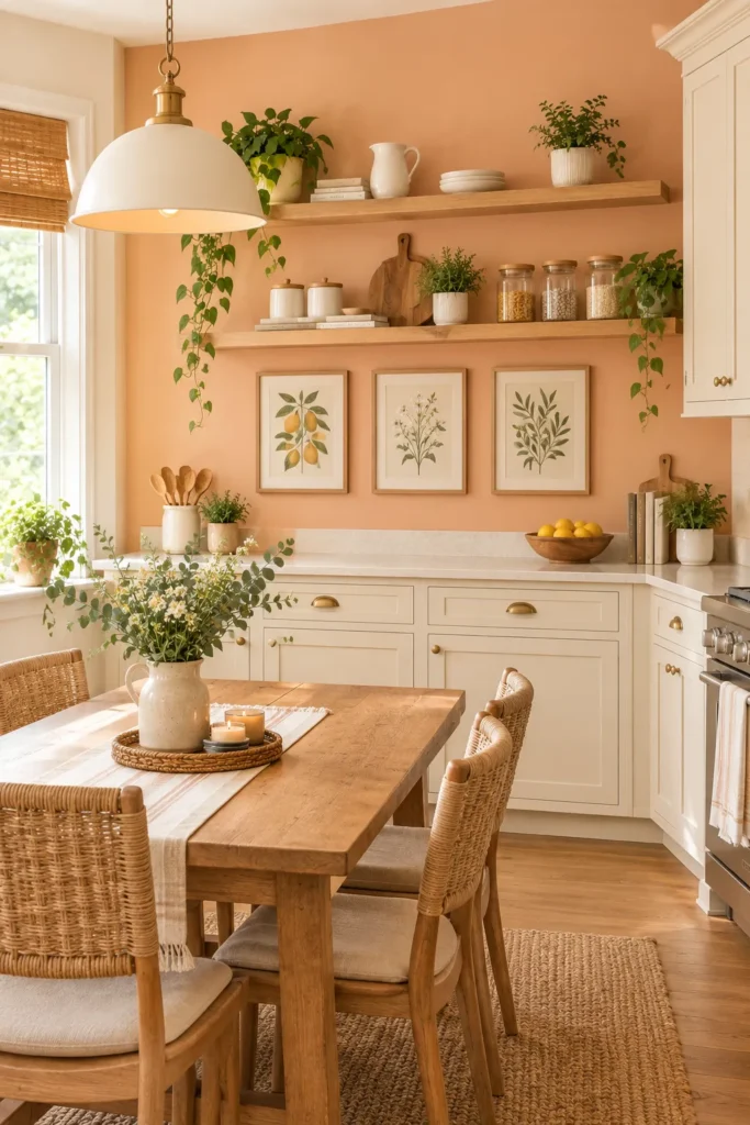 Peach Accent Wall