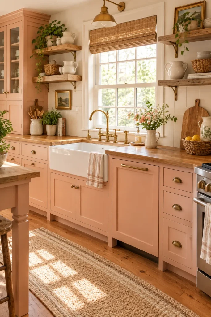 Peach Farmhouse Kitchen