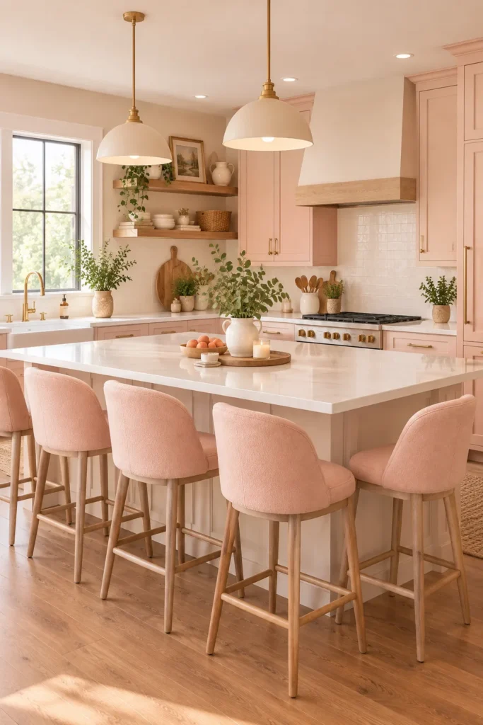 Peach Kitchen Island Stools
